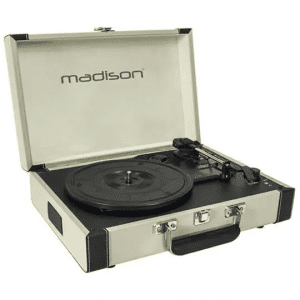 Madison Vintage Turntable Case With Bluetooth in Cream