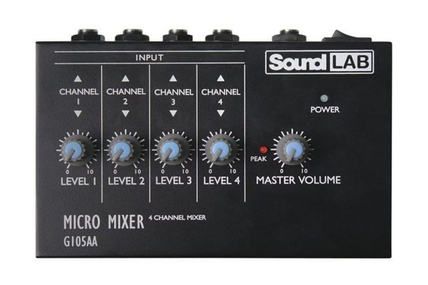 Soundlab G105AA 4 Channel Mono Microphone Mixer 9V