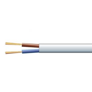 2 Core 3A Mains Flat Mains Cable White Per Meter - 804.365