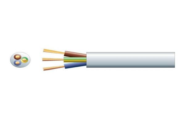 3 Core 13A Mains Mains Cable White Per Meter - 804.404