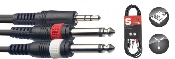 Stagg 3.5mm - Twin Jack 3m
